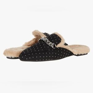 XOXO slippers, sz 9, black, studded, furry!​​​